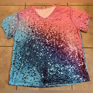 5XL Short Sleeve V-Neck Top
